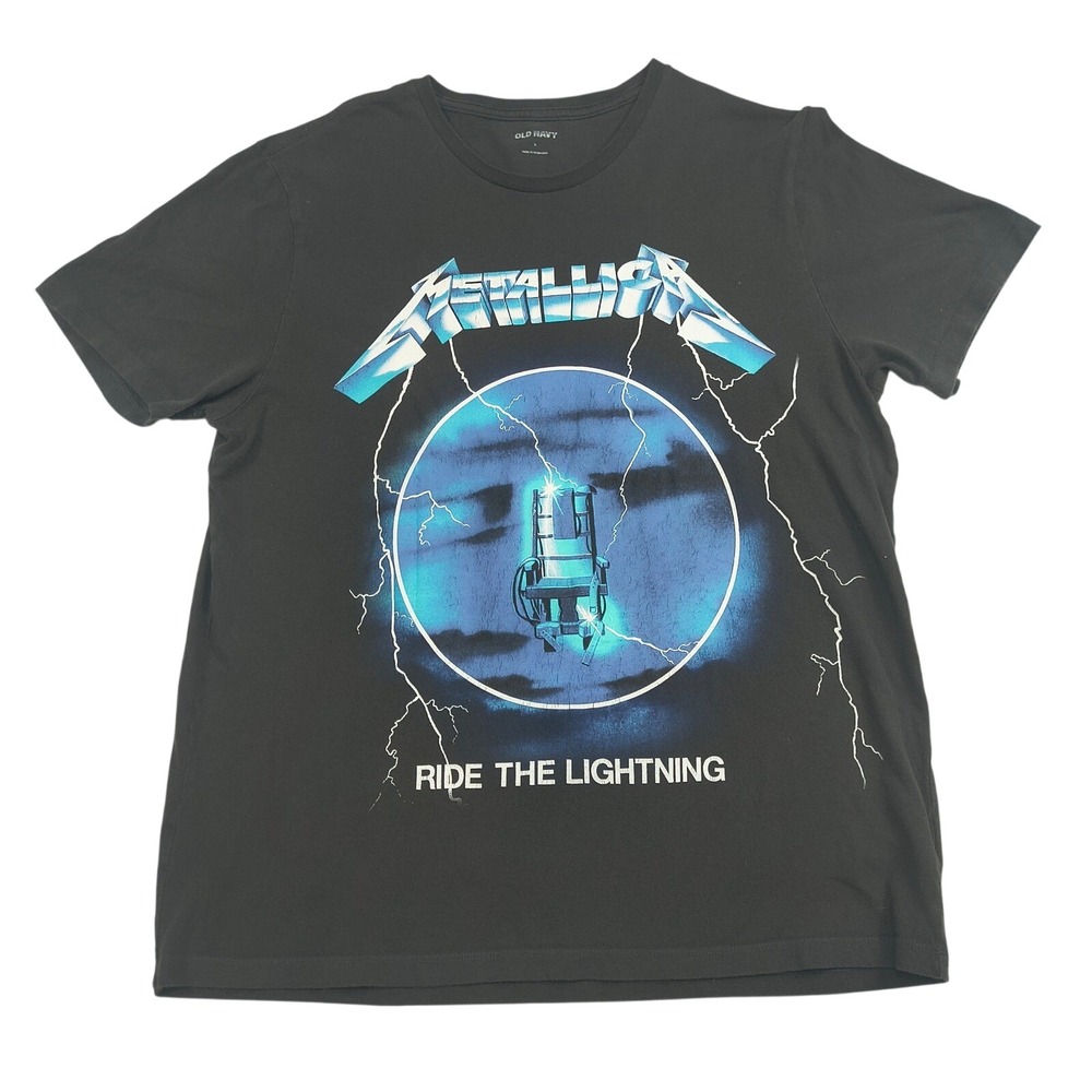 Old Navy Metallica Ride The Lightning Graphic T-Shirt Mens Large Black